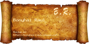 Bonyhai Raul névjegykártya
