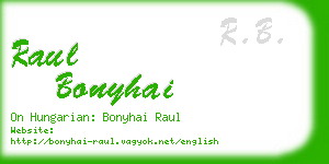 raul bonyhai business card